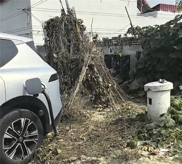 错过服务区下高速充电 导航到被杂草覆盖的“吉利服”充电桩!车主:怕着火只敢充20%